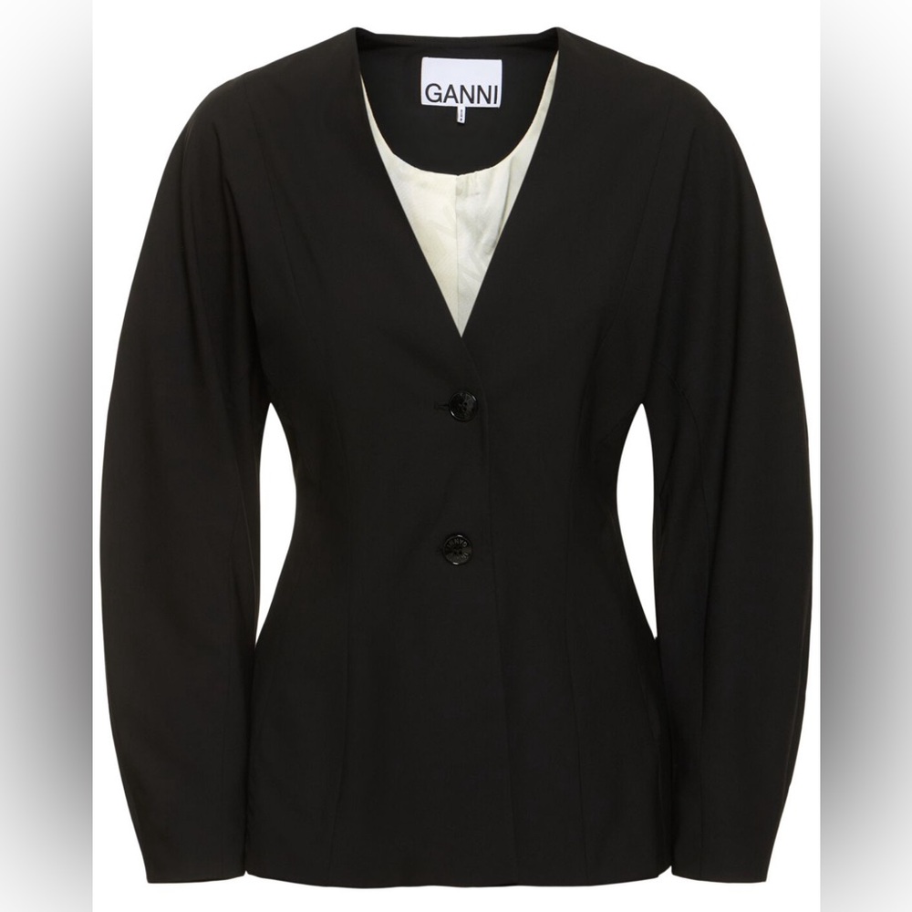 Ganni drapey fitted blazer